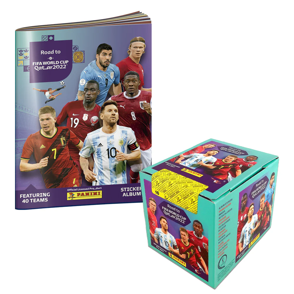 Caja X 50 Sobres Camino A Qatar 2022™ + Álbum Tapa Blanda De Obsequio Panini